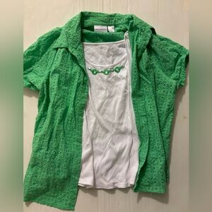 Alfred Dunner size 18 green twinset